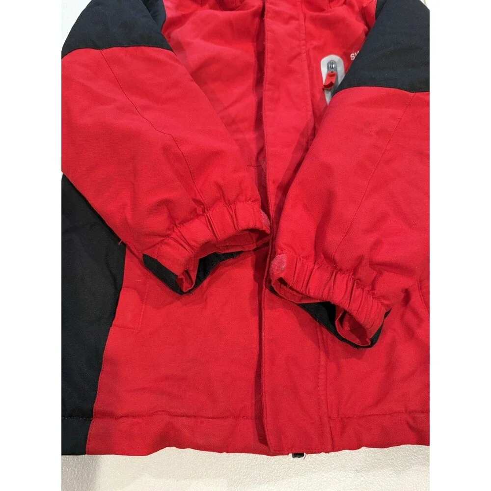 Swiss Tech Kids Double Zipper Jacket XS 4-5 Fleece Lined Pockets Hooded Ski Snow